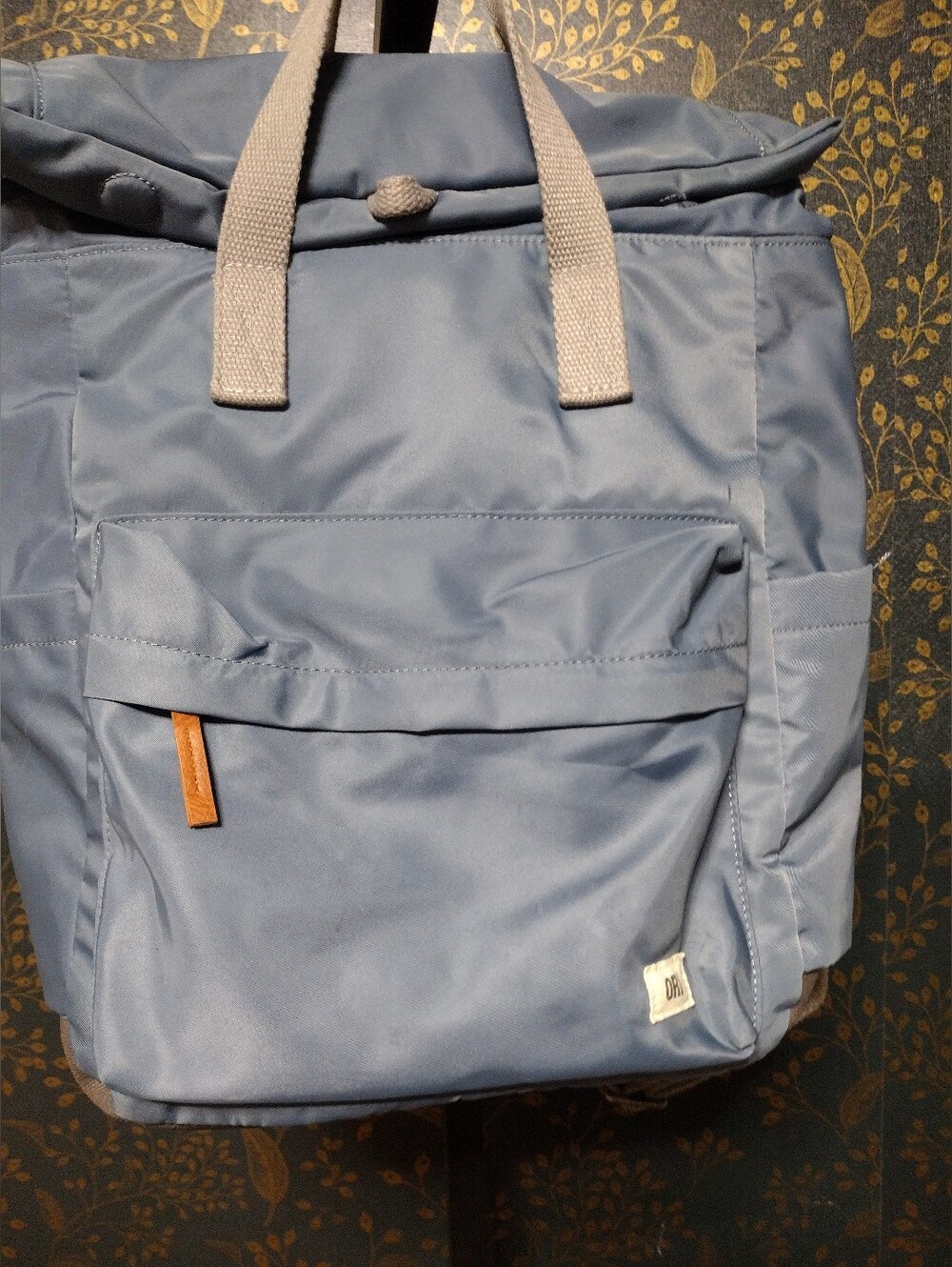 ORI London Canfield Roll Top Backpack in Burnt Blue